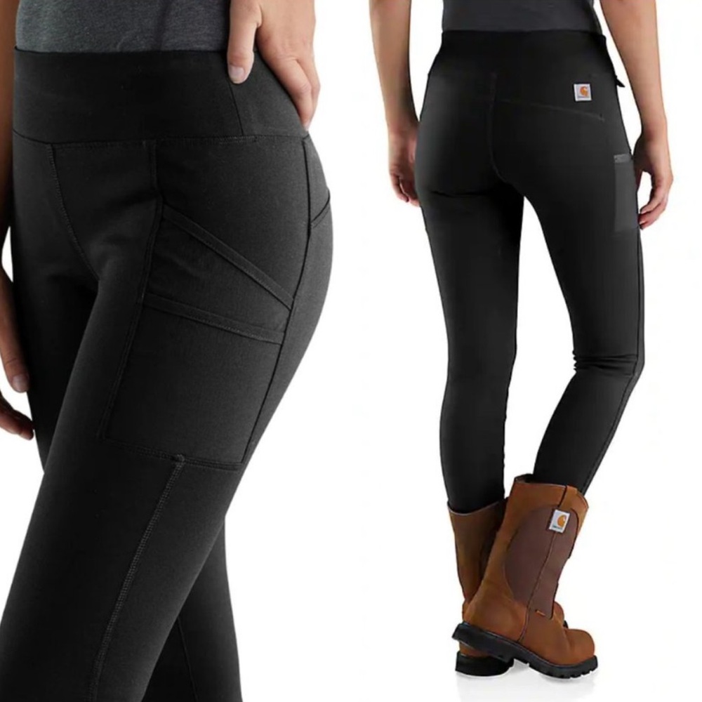 Carhartt Legging Women’s pull on Fitted Midweight Utility Pants Stretch Black S